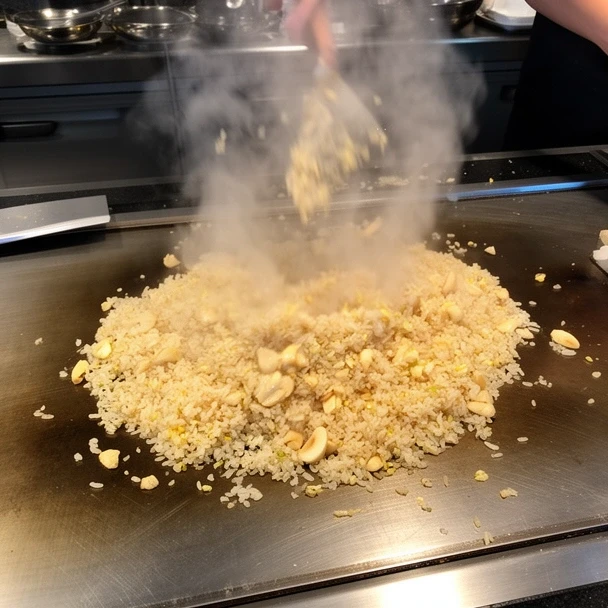 ガーリックライス調理